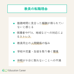 教員の転職理由