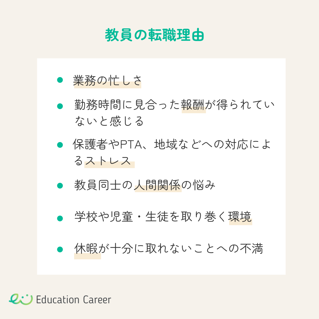 教員の転職理由