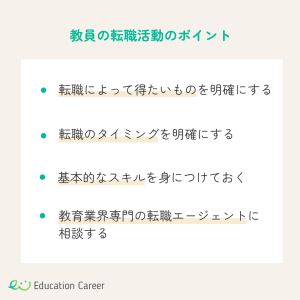教員の転職活動のポイント
